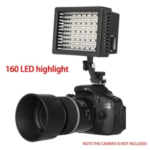 1*160 LED Cámara de Estudio Videocámara DV Luz de Zapata Caliente para Canon Nikon DSLR b - Imagen 1 de 11