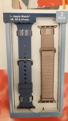 Paquete de 2 correas de silicona y nailon Insignia para Apple Watch 38/40/41 mm  Foto 1 de 3
