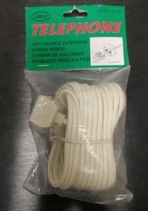 JOE. V TELEPHONE 25FT DOUBLE EXTENSION CORD (4 WIRES) BE-825 - Zdjęcie 1 z 3