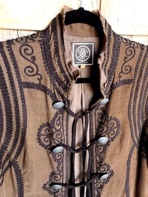 Chaqueta Plumero Vaquera Occidental Doble D Rancho Marrón Pana Marrón Dorado Pequeña S Foto 1 de 4