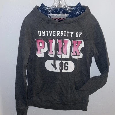 1986 University Of Pink Victoria’s Secret Talla S Sudadera Pullover Logo Universitario Foto 1 de 4
