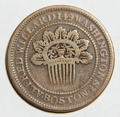 Ficha de tiempos difíciles de Estados Unidos de 1835 Alfred Willard Boston MA. -5312- Foto 1 de 2