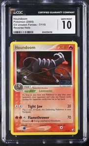CGC 10 Houndoom EX Unseen Forces 7/115 Reverse Holo STAMPED Pokemon Card psa - Picture 1 of 2