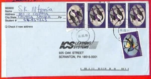 aa3826 - ZAMBIA - POSTAL HISTORY - COVER to the USA 1985 Birds - Picture 1 of 1