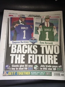 NFL DRAFT JETS GIANTS SAM DARNOLD SAQUON BARKLEY COSBY NY POST ZEITUNG 27.04.18 - Bild 1 von 2