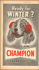 1949 Vintage ad for Champion Spark Plugs Art red ear muffs Dog  (081016)