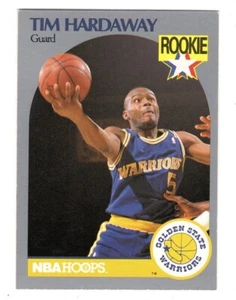 1990-91 NBA Hoops Tim Hardaway #113 Golden State Warriors Basketball Rookie Card - Picture 1 of 2