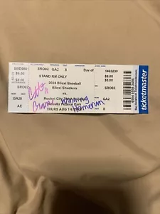 CASEY MARTIN AUTOGRAPHED SIGNED Ticket Stub “game Winning Homerun” Inscription - Picture 1 of 1