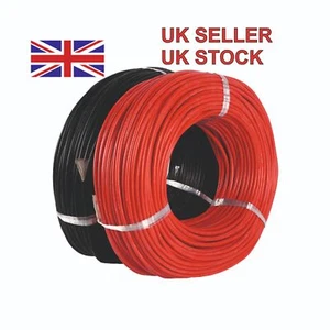 Silicone Wire Cable 8 AWG 1 Metre Each Red + Black Soft Flexible High Quality UK - Picture 1 of 11