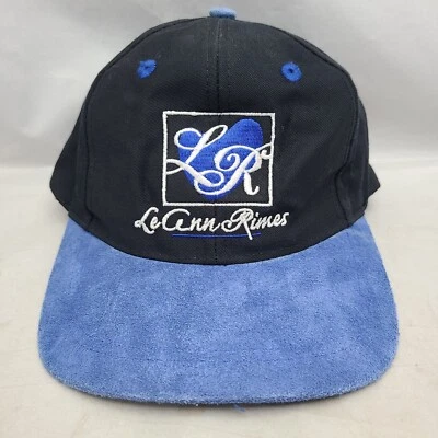 Gorra LeAnn Rimes Vintage Negra Snapback Bordada con Gamuza Azul Bill Foto 1 de 4