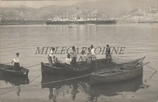 GENOVA - Pescatori nel Porto, Nave da guerra - Fotocartolina Rossi