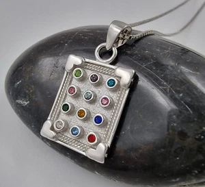 Collana 12 Tribù di Israele Seno Sacerdote Argento 925 Ciondolo Hoshen - Foto 1 di 6