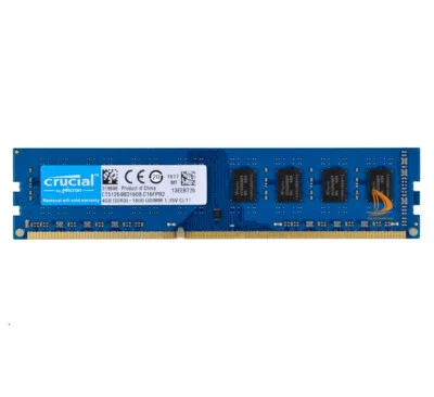 Crucial DDR3 RAM 4 GB PC3-12800U 1600Mhz DIMM 240Pin Desktop Memory NON-ECC CL11 - Image 1 of 4