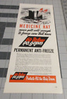 1942 60 Below Anti-Freeze Medicine Hat, WWII ERA Print Ad