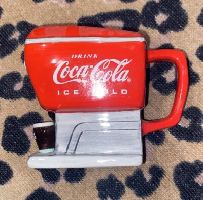 Coca Cola Mini Stein Mug Ceramic Retro 1990’s Cola Dispenser Machine -READ - Image 1 of 4