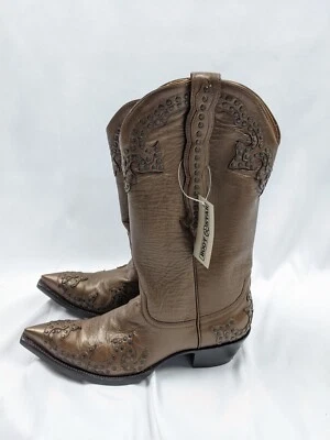 Old Gringo Clarita Cowboy Boots Women Pointed Toe Copper Gold Studs Leather 7.5 — 第 1/4 张图片