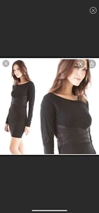 Elizabeth James Size Small Black Stretch Knit Mini Dress Fitted New With Tags - Picture 1 of 12