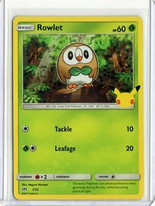 2021 McDonalds Pokemon 25th Anniversary Rowlet 7/25 Holo - Bild 1 von 2