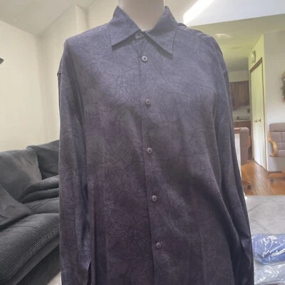 Jones New York Gray Long Sleeve Rayon Button Down Shirt Size Large - Image 1 of 4