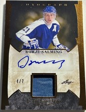 2022-23 Leaf In The Game Used BORJE SALMING Leafs Jersey Auto Autograph 4/7