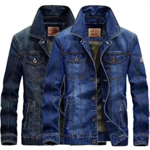 Neu Mode Herren Jeansjacken Vintage Jeansjacke Freizeit Baumwolle Cowboy Mantel - Bild 1 von 14