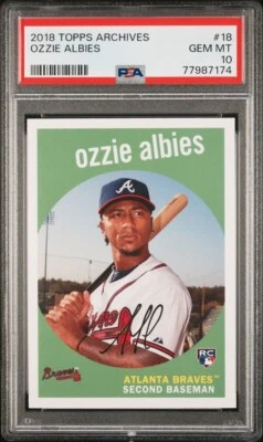 OZZIE ALBIES 2018 Topps Archives #18 PSA 10 GEM MINT QTY - Image 1 of 2