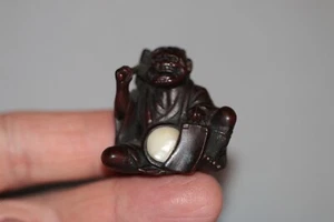 Japanese Antique Netsuke Oni Monk - Bild 1 von 19
