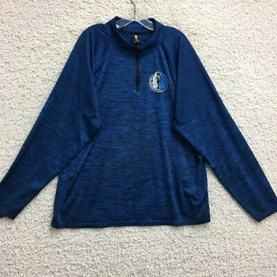 Dallas Mavericks NBA Sweater 2XL Adult Blue Basketball 1/4 Zip Pullover Mens XXL - Image 1 of 4
