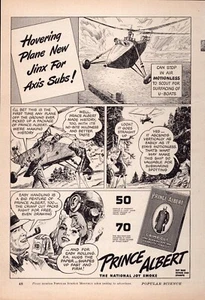 Prince Albert Tobacco Print Ad 1943 Reynolds Winston-Salem NC WWII Helicopter - Picture 1 of 1