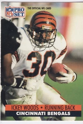 1991 Pro Set #467 Ickey Woods NFL Cincinnati Bengals + (Yes 4 Free Mystery Cards - Image 1 of 2