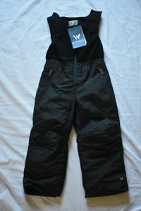 NEW White Sierra Black Toboggan Snow Bibs Insulated Kids Size 4 Black T9217K - Picture 1 of 5