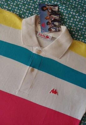 POLO T-SHIRT 80's KAPPA Sponsor U.S.A. Team tg.M slim circa S  made in Italy New Foto 1 de 4
