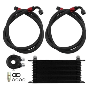 Universal 10 Row Engine Transmission 10-AN Oil Cooler & Oil Filter Adapter Hose - Picture 1 of 10