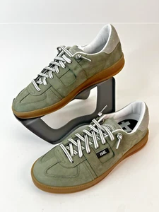 P448 Monza Low Top Sneaker Men's Size 42 Olive Green Suede Leather Speckle - Picture 1 of 9