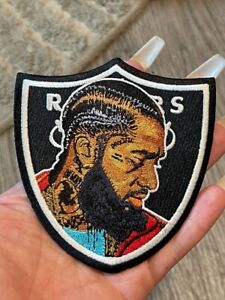 (1) NFL OAKLAND RAIDERS Nipsey Hussle Patch LOGO PATCH IRON-ON ITEM 4"