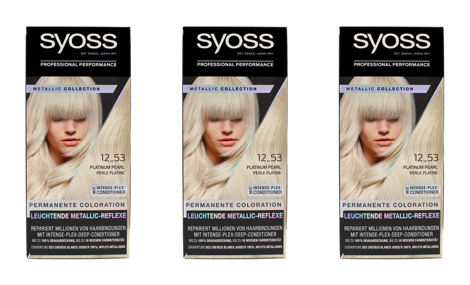 3x Syoss Platinum Pearl 12_53 Metallic Collection Coloration , EAN4015100814958 - Bild 1 von 1