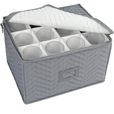 Caja rígida de almacenamiento de 12 vasos de vino con contenedor de embalaje divisores Foto 1 de 4