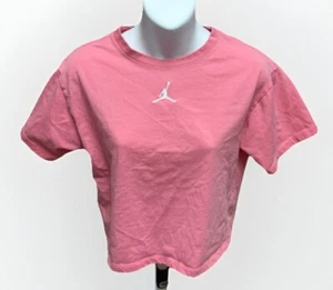 Nike Girls Air Jordan Crop Top Size XL 13-15 Shirt Pink Short Sleeve - Picture 1 of 12