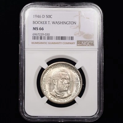 1946-D Booker T Washington Commem Half Dollar 50c - NGC GRADED MS66 - Image 1 of 4