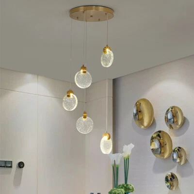 Stair Pendant Light Crystal Chandelier Lighting Luxury Light Hotel Ceiling Lamps - Image 1 of 4