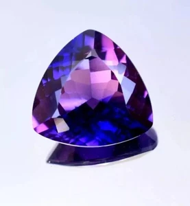 AAA Natural Bi-Color Sapphire 9.45 Ct Trillion Cut Loose Gemstone Faceted - Picture 1 of 5