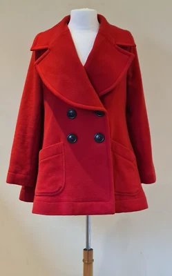Vivienne Westwood Anglomania пальто красный шерсти смесь двойной пуговицы карманы размер 42 - Изображение 1 из 4