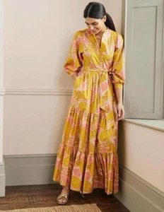 Boden Beautiful Ava Tiered Pineapple Maxi Tea Party Summer Dress Size 16 R - Picture 1 of 11