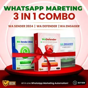 WhatsApp Marketing 3 in 1 COMBO - WA Sender 3.5.0 + WA Defender + WA Engager - Picture 1 of 4