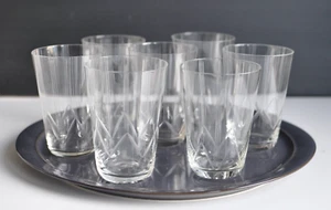 Zarte Wassergläser Weingläser Saft Becher Schliff Mid Century 50er 60er Vintage - Picture 1 of 8