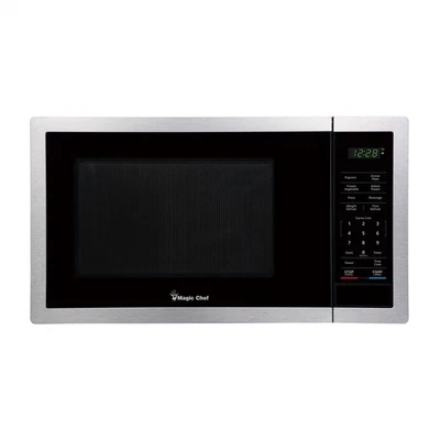 Microondas Magic Chef 900 vatios 0,9 pies cúbicos táctil digital pequeño, plateado Foto 1 de 4