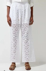 Karen Millen Broderie Trousers Size 12 Wide-Leg - Picture 1 of 4