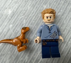 LEGO Jurassic World MINIFIGURA 75929 Owen Grady y Baby Raptor Dinosaurio - Imagen 1 de 9