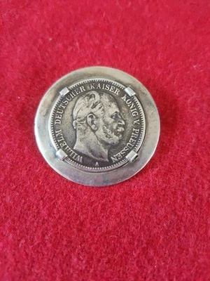 Piece  Argent Zwei Mark 1876  Wilhelm Deutsche Kaiser Konig V Preussen Broche - Photo 1/4