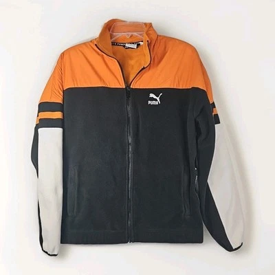 Puma  Polar Fleece Zipper Front Jacket Orange /Black Size S - Image 1 of 4